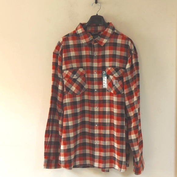Carhartt Men's Rugged Flex Relaxed Fit Midweight Long-Sleeve Flannel Shirt - Picture 5 of 16